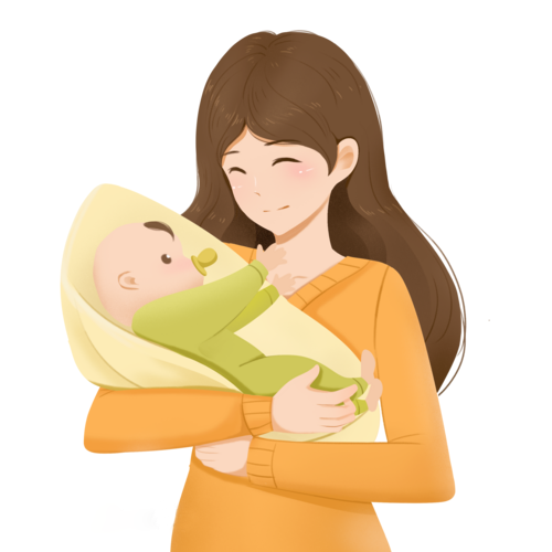妈妈怀抱婴儿的卡通图片