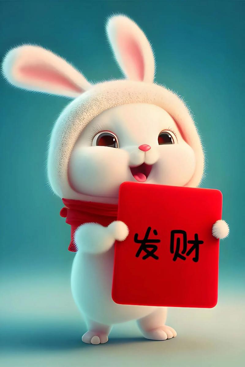 可爱小兔兔送你一个发财的大红包