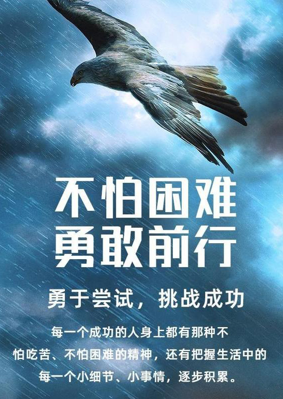 每个成功的人身上都有不怕苦不怕困难的精神