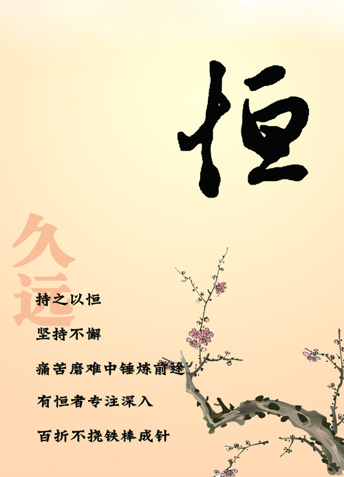持之以恒，坚持不懈，百折不挠铁棒也成针