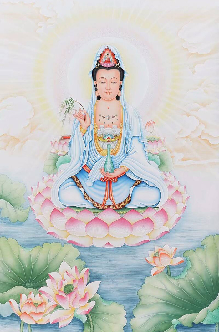 大慈大悲的观音菩萨像