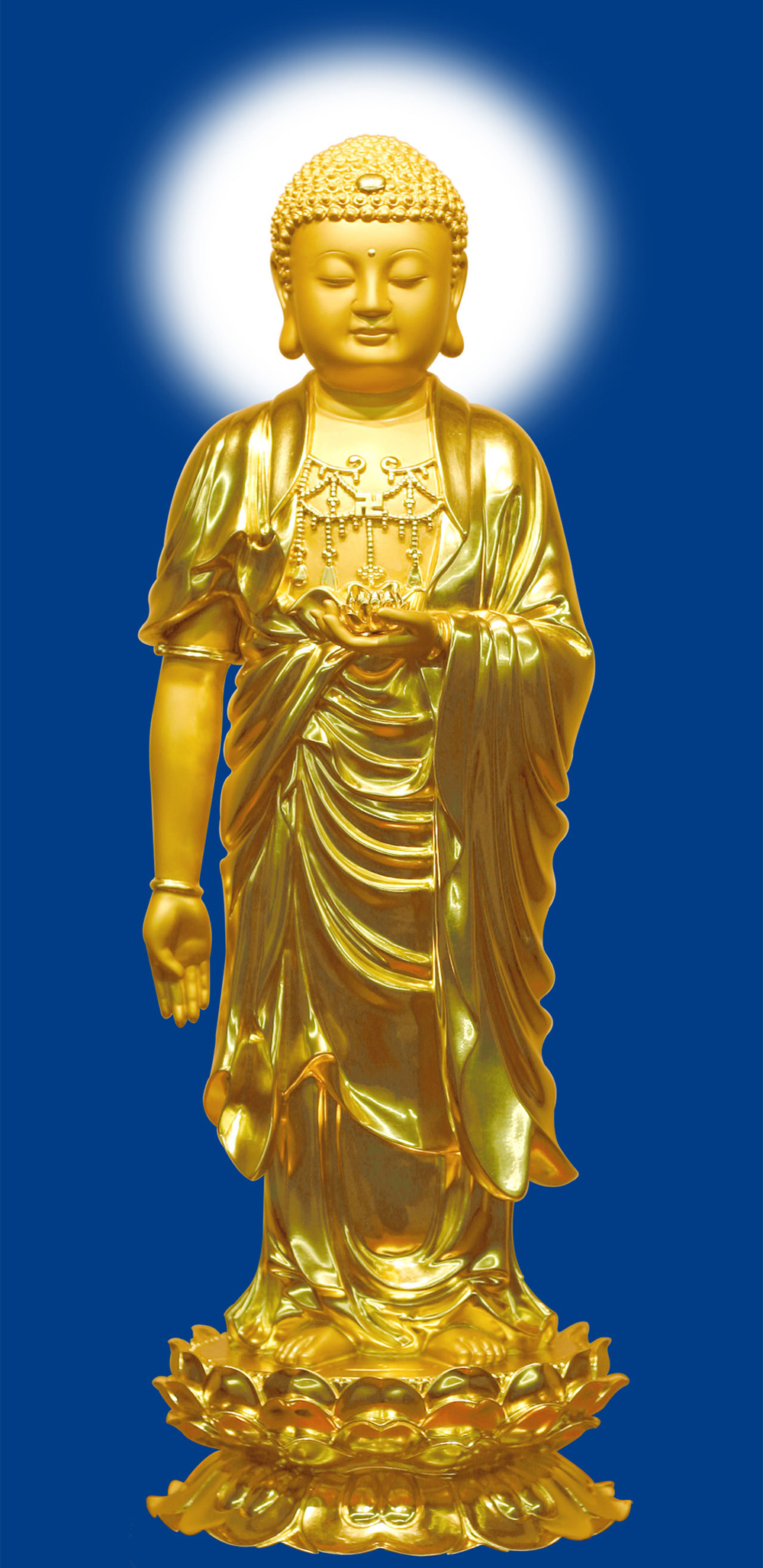 头带光芒的佛像
