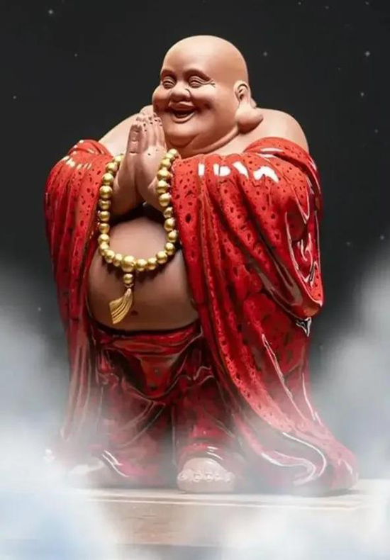 手挂金珠的笑面佛