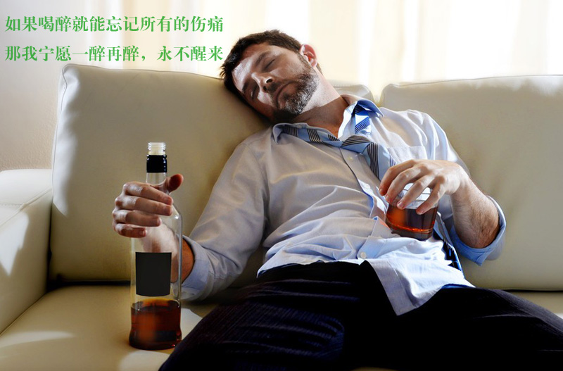 如果喝醉能忘记一切烦恼，那我宁愿一直醉倒不再醒来