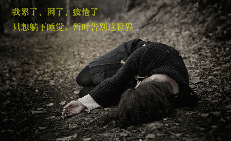 我累了困了疲惫了，只想安静的躺一会