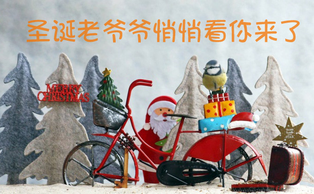 圣诞老爷爷偷偷的带着礼物看你来了