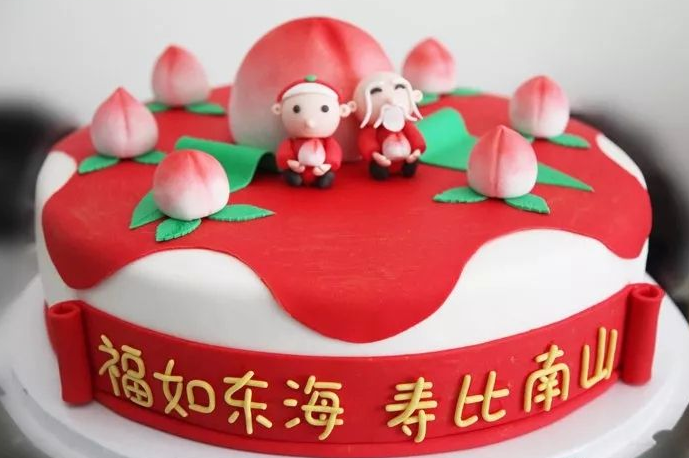送给老人的生日蛋糕，愿你福如东海，寿比南山