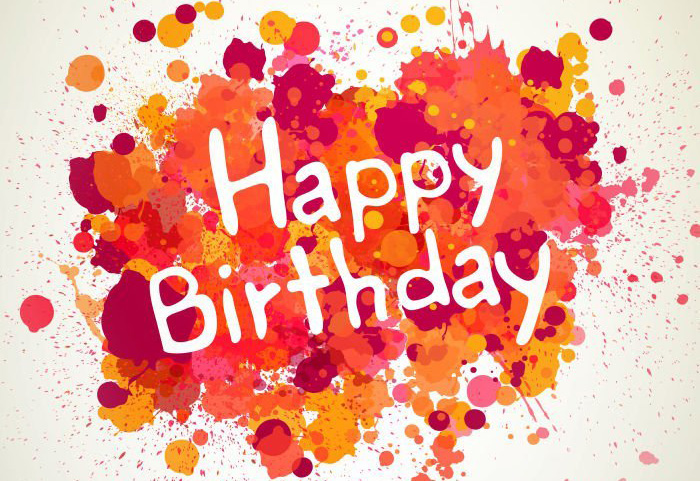 红色的英文字母生日祝福图