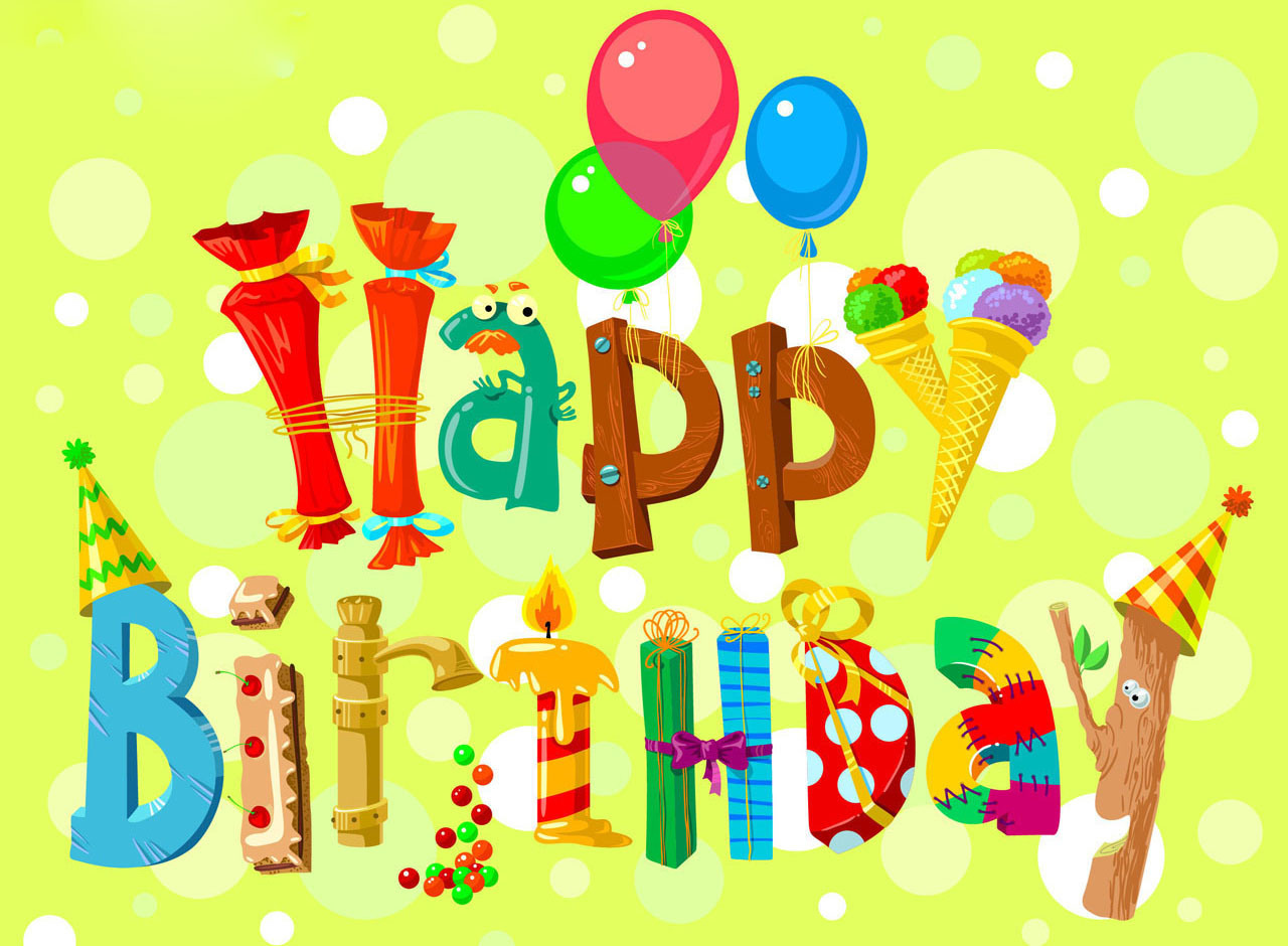 漂亮的英文字母Happy birthday