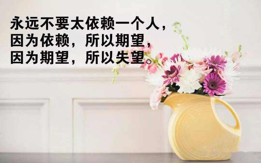 永远不要太依赖一个人，因为期待，所以失望