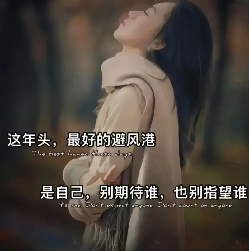 这年头最好的避风港是自己，别去期待谁