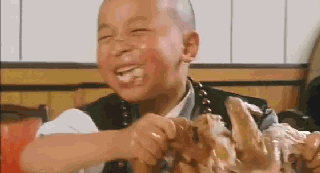 释小龙吃烤鸭的动态图