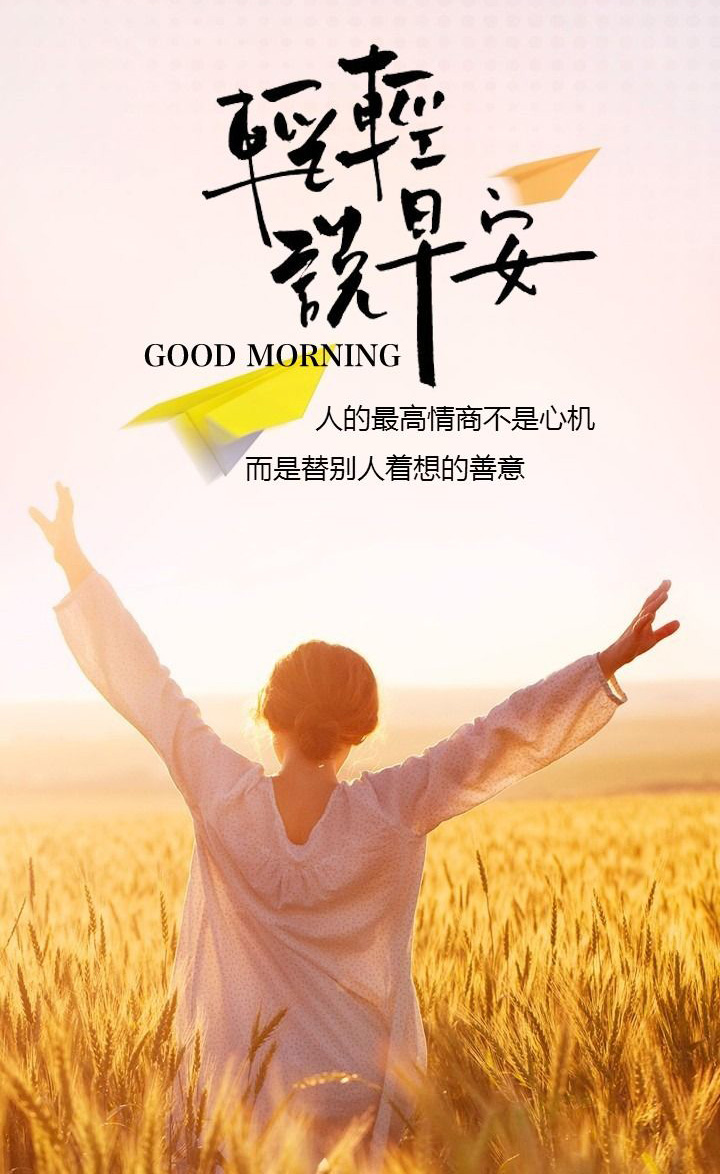 挥一挥手，对着太阳轻轻说一声早安