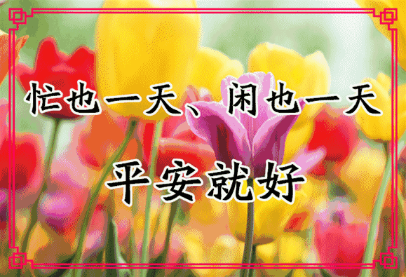 忙也一天，闲也一天，只要平安就好