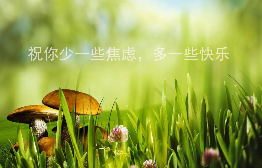 祝你少一些焦虑，多一些快乐