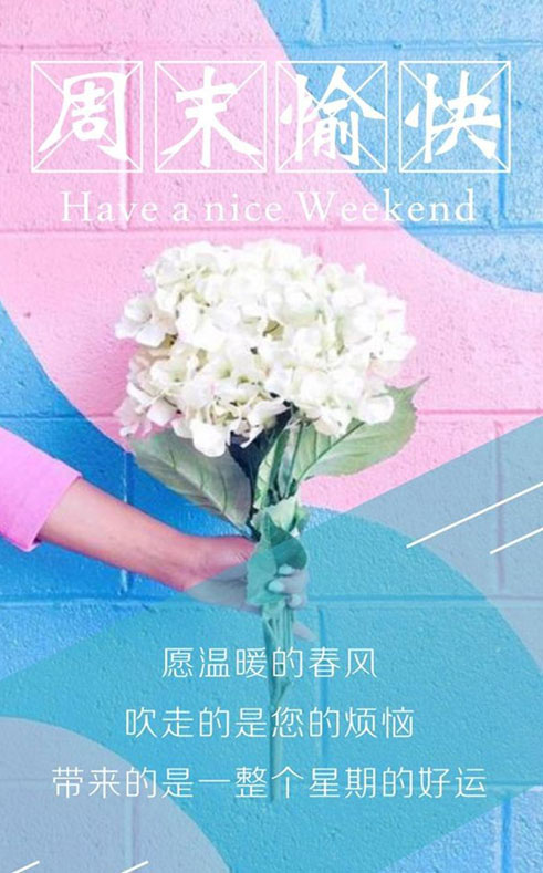 愿春风吹走你的烦恼，带给你一周的好运