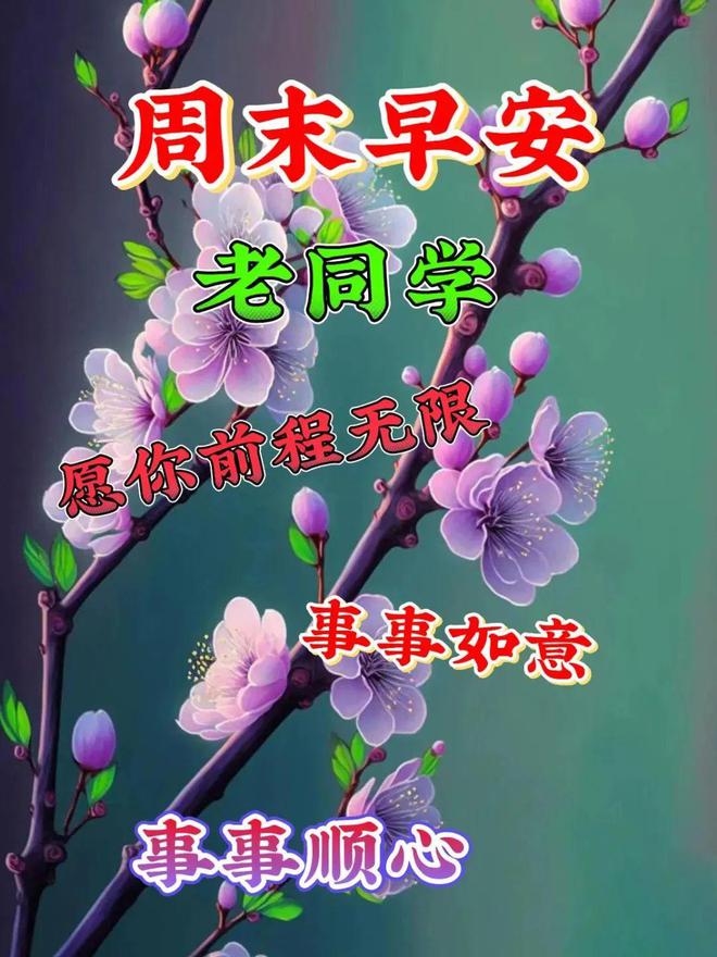老同学周末早安！愿你前程无限，事事如意
