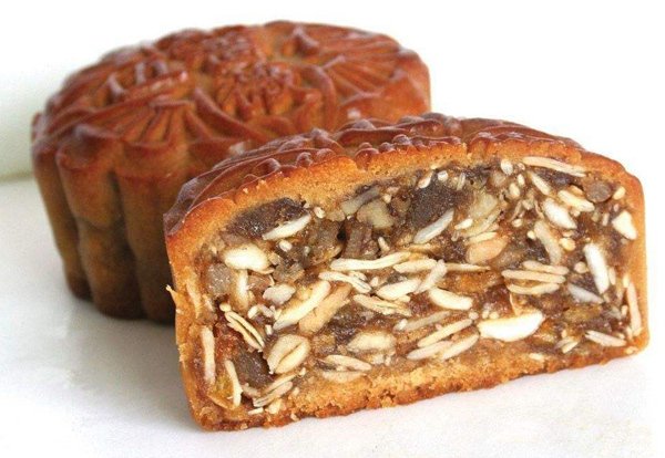 已经切开的月饼高清图片