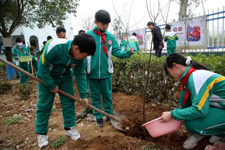 齐心共植一片绿,大家一起来浇水